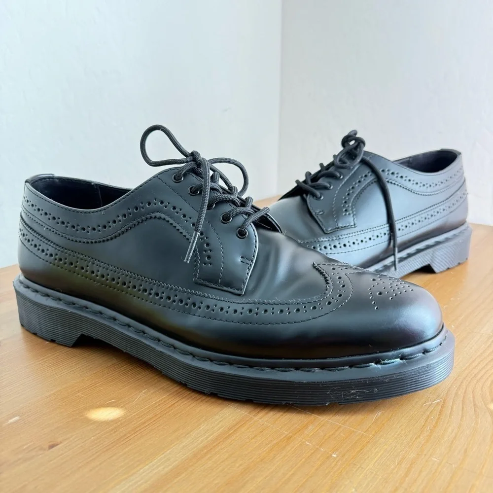 DR MARTENS 3989 Mono Brogue Lace Up Black Oxford Leather Shoes Men’s US13 EU47